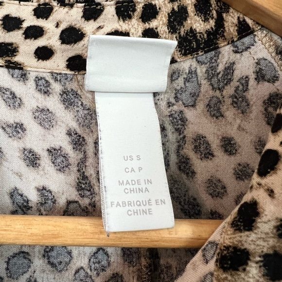 H&M Animal Print Shirt Dress Women’s Size Small Popover Long Sleeve Modest S - Picture 3 of 6